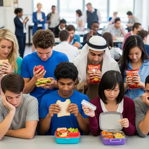 Diverse Students Return Stolen Food in School Cafeteria