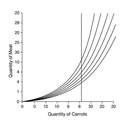 Indifference Curve: Meat vs. Carrots in Vegetarian Preference