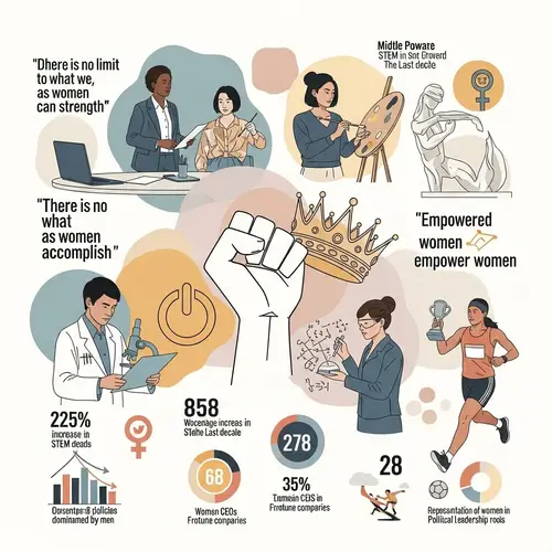 Empowering Women: Aesthetic Infographic of Diversity and Strength