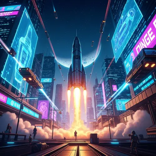 Futuristic Rocket Launch | Bold Space Adventure Scene