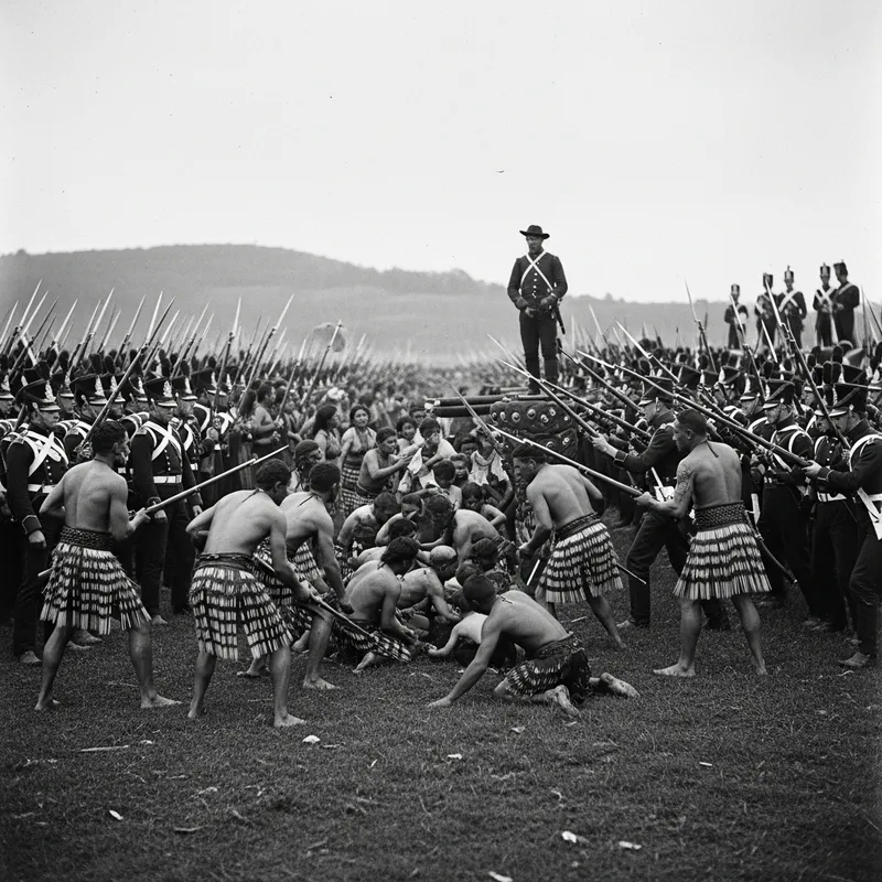 Gritty Black and White War Photography: Maori Warriors vs British Soldiers