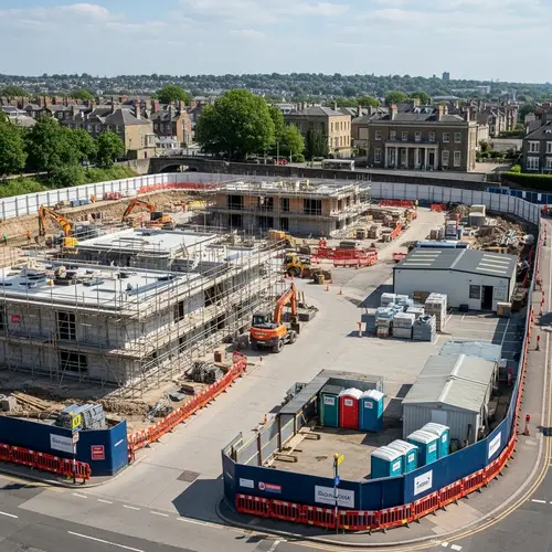 Active Construction Site with Refurbishment and Extension Work