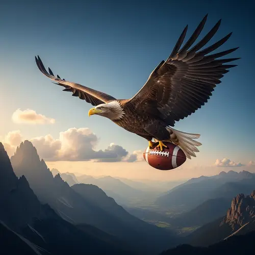 Football on Eagle's Wing - Majestic Bird's Eye View