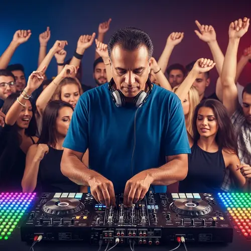 Energetic South Asian DJ at Lively Music Event