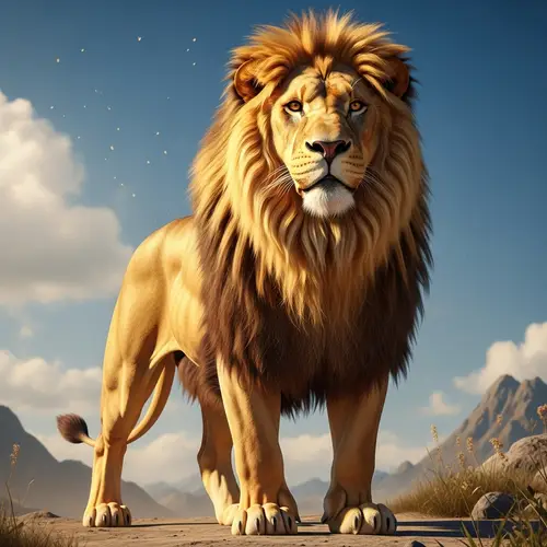 Majestic Golden Lion - Symbol of Strength and Leadership