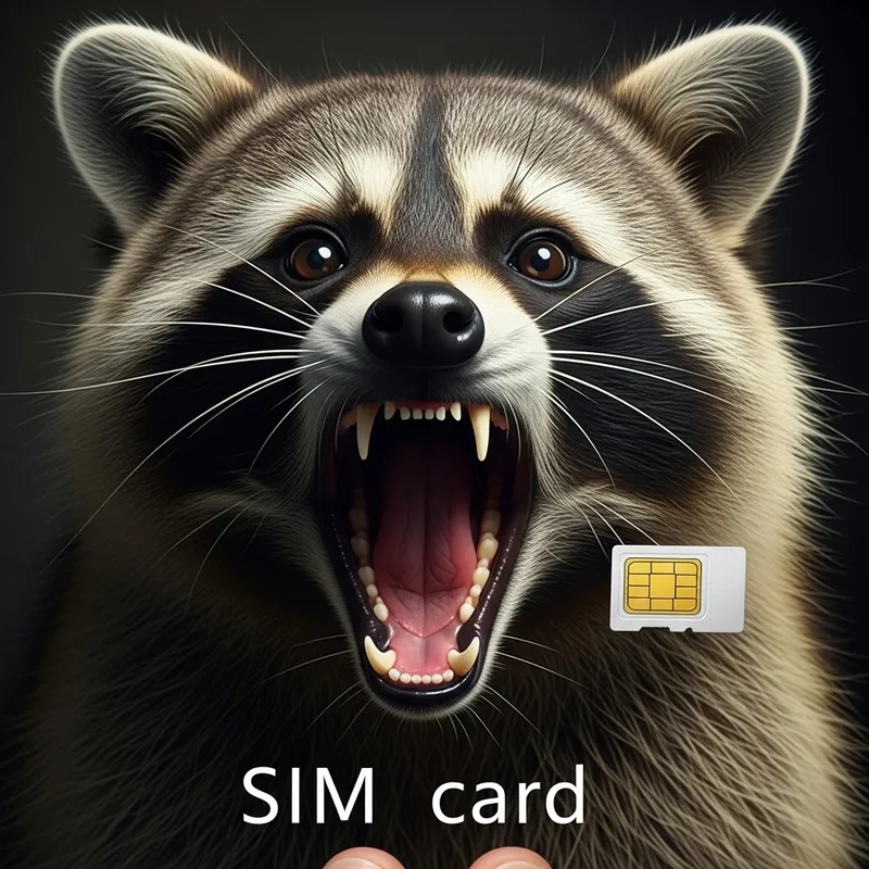 Raccoon Screaming: SIM Card Fun