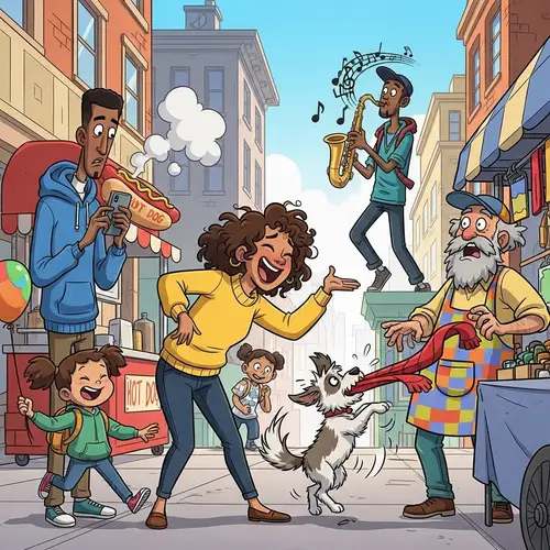 Dynamic Cartoon Scene with Lively, Animated Graphics