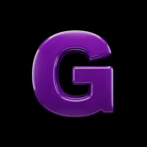Purple Letter 'G' on Black Background