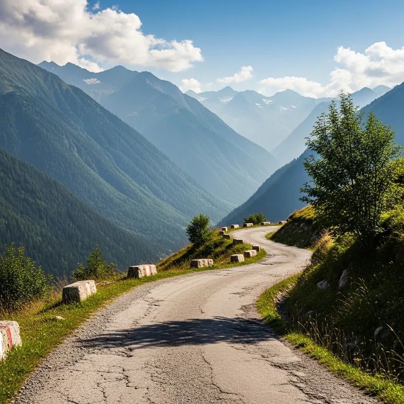 Serpentine Road Through Majestic Mountains