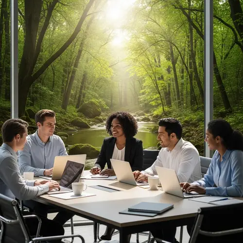 Diverse Professionals Collaborating in a Modern Office