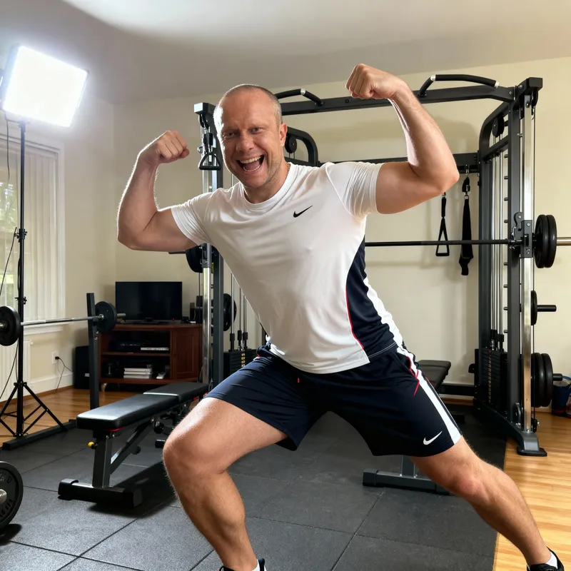 Inspiring Fitness Influencer in Home Gym Inspiring Fitness Influencer in Home Gym