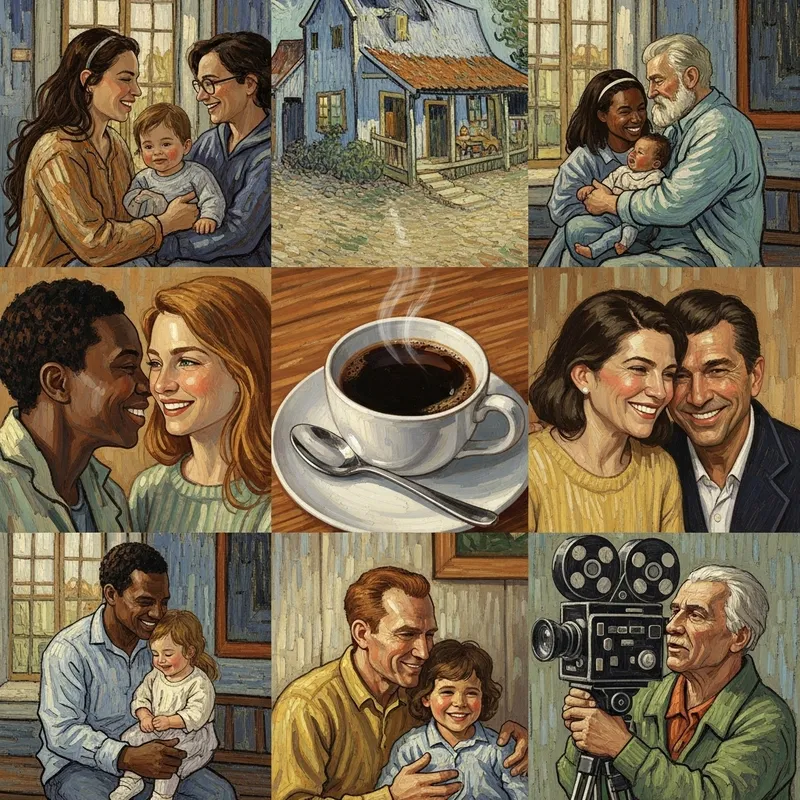 Warm and Welcoming Country House Scene with Coffee | Family Interactions