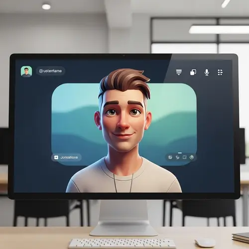 Friendly Humanoid Avatar on Computer Screen