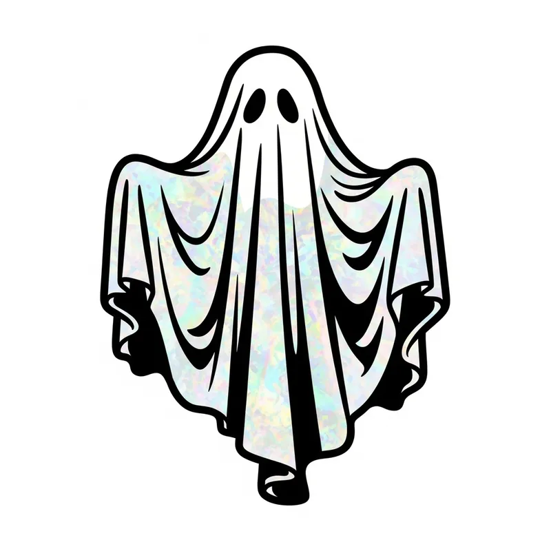 Ghost Stencil in Black, White & Holographic Visuals Ghost Stencil in Black, White & Holographic Visuals