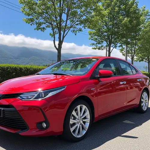 Glossy Red Toyota Sedan - Stunning Mirror-Like Finish