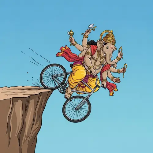Ganesh Bike Dive: Thrilling Adventure Illustration