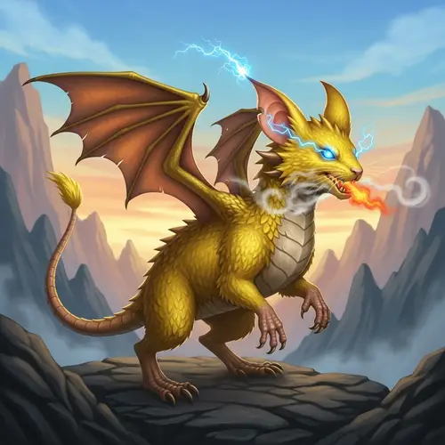 Yellow Electric Mouse-Dragon Hybrid