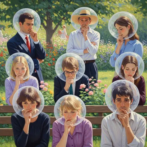 Impressionistic Oil Painting of Unspoken Thoughts in a Garden