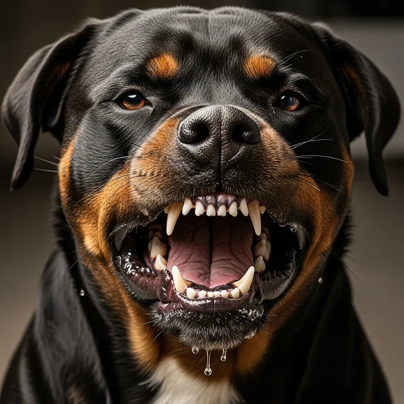 Aggressive Dog Displaying Teeth