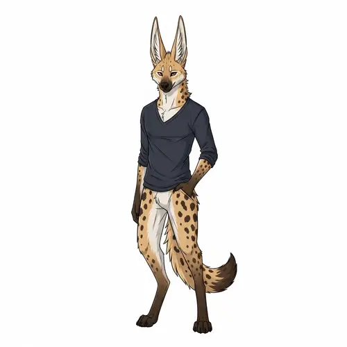 Male Slender Jackal/Hyena Furry Character