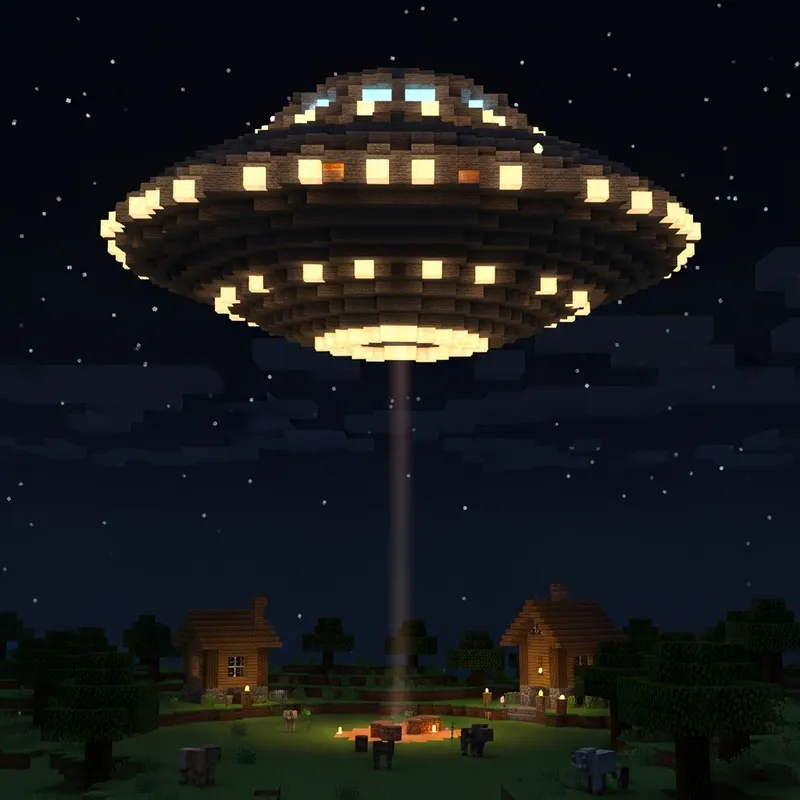 Minecraft UFO: A Blocky Abduction Adventure