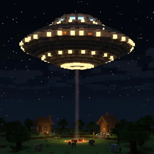 Minecraft UFO: A Blocky Abduction Adventure
