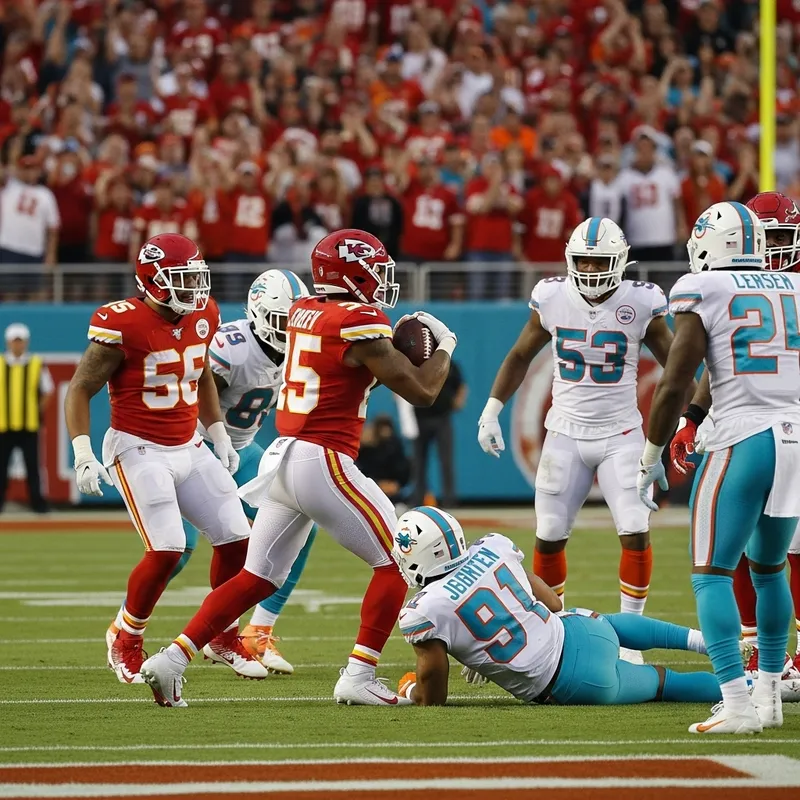 Kansas City Chiefs Scoring Touchdown vs. Miami Dolphins