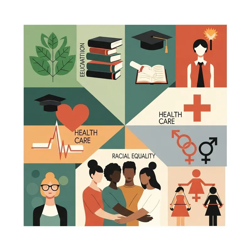 Simple Social Issues Art | Minimalist Global Themes Illustration