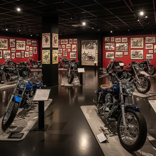 Harley Davidson Motorcycle Museum in Burgundy and Black