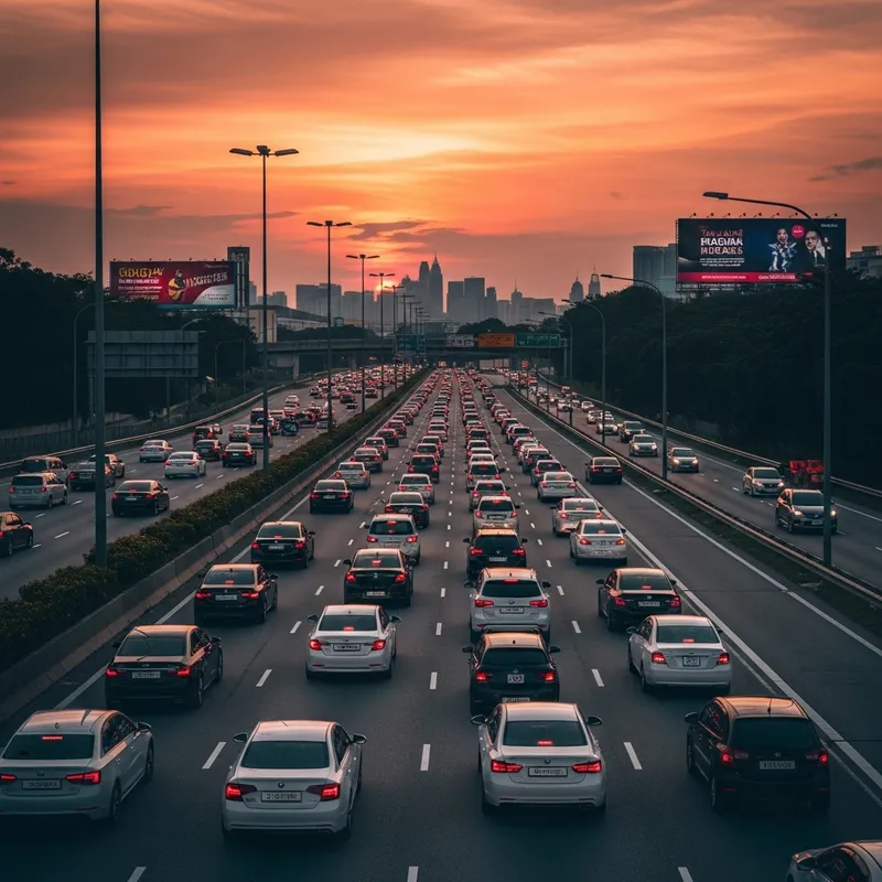 Festive Evening Traffic and Raya Commotion