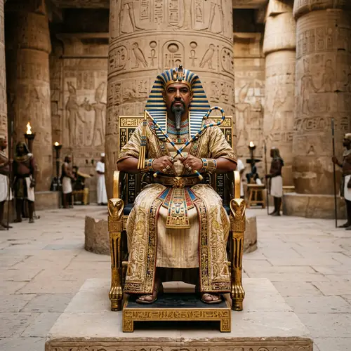 Real Photo of Man as Egyptian Pharaoh Emperor