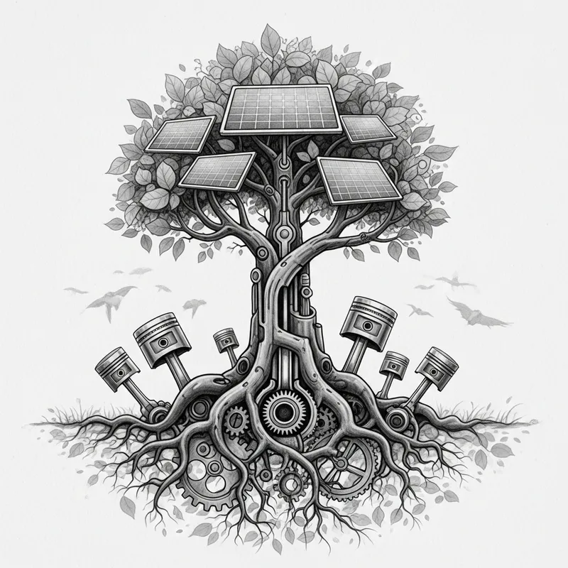 Biomechanical Tree: A Fusion of Nature and Machinery