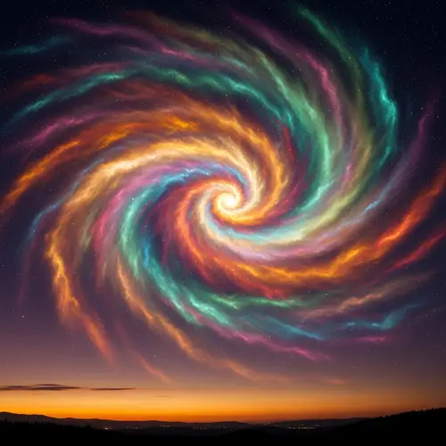 Enchanting Sky Light Show - Spectacle of Swirling Colors