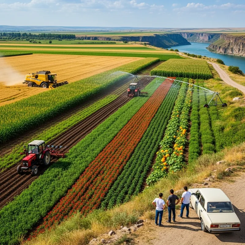 Agricultural Harmony in Armenia: Sprawling 200 Hectare Field with Crop Variety