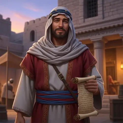 Middle Eastern Merchant in Ancient Clothes