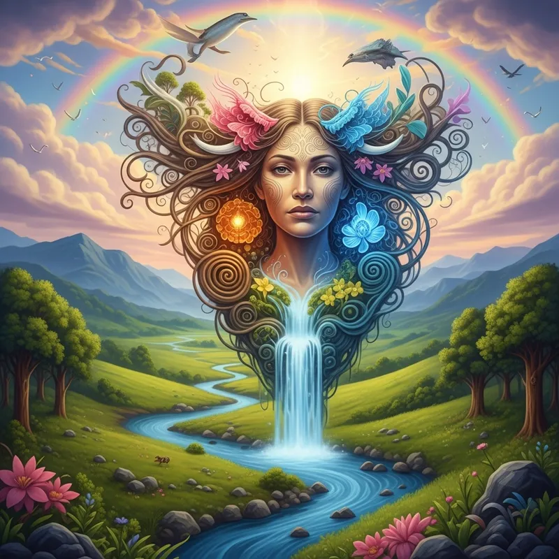 Papatuanuku - Maori Earth Goddess with Ethereal Beauty