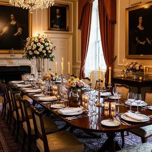 Elegant Formal Dinner Setup for High Society Gatherings