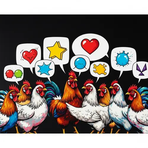 Vibrant Chicken Conversation in Pop Art Style