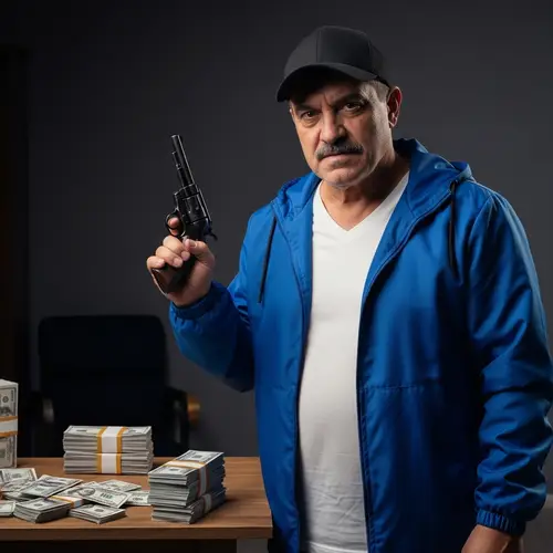 Mexican Cartel Leader: Intimidating Gang Member with Gun & Drugs