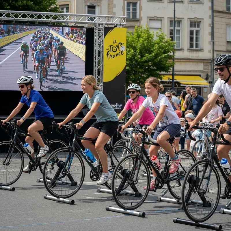 Vibrant French City Tour de France Family Cycling Event