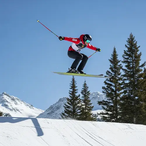 Epic Ski Jump by Athletic Male Skier | 70m Soar