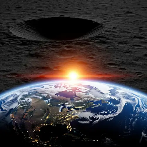 Vibrant Sunrise Over Earth from Moon Surface