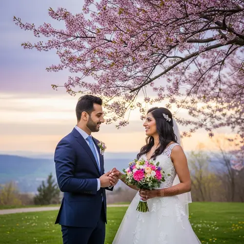 Romantic Prewedding Photoshoot under Cherry Tree - Love Story Captured