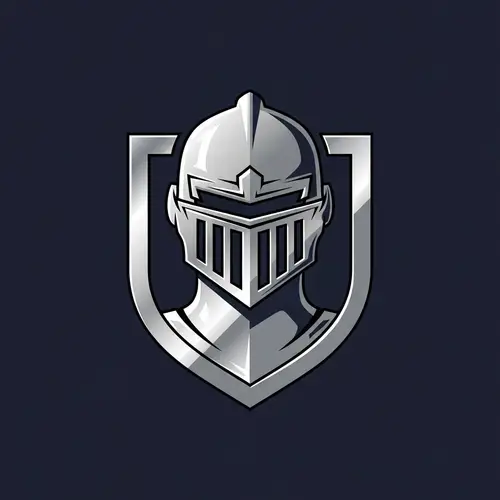 Simplistic Steel Art: Knight & Shield Symbols