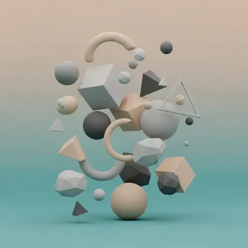 Floating Abstract Shapes: Exploration of Geometry & Form
