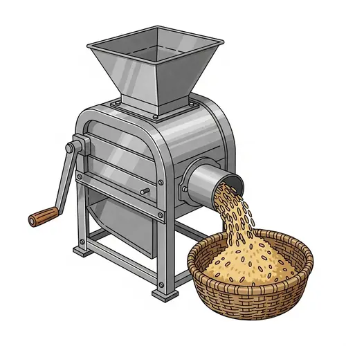 Compact Metal Rice Thresher for Manual Operation | Agricultural Machinery