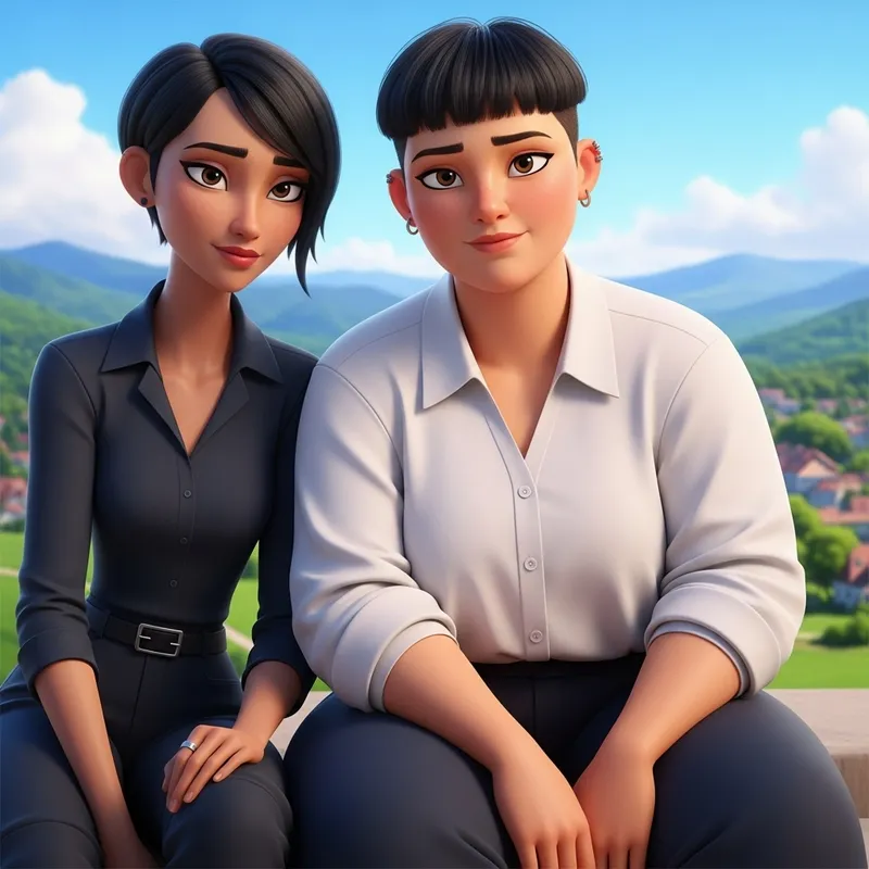 Modern Disney Film Featuring Stylish Women Couple