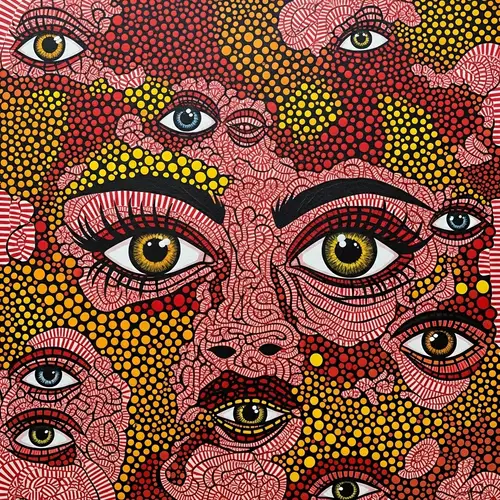 Yayoi Kusama Eyes Graphic - Optical Illusions & Playful Artistry
