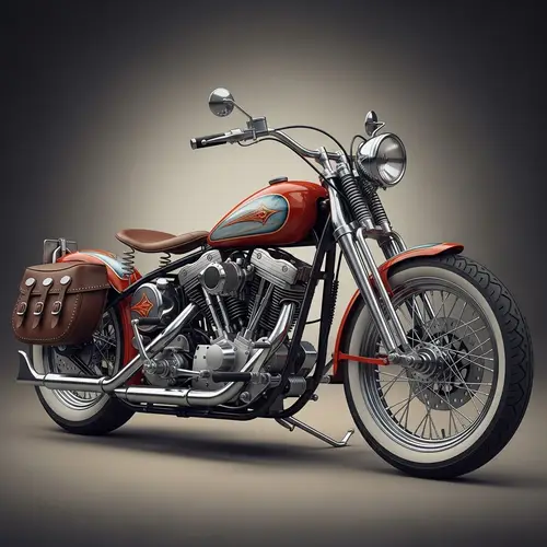 Vintage-Style Old School Motorcycle Illustration