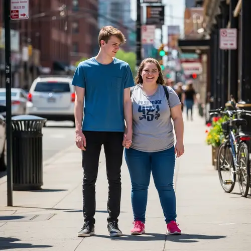 Vibrant Street Photography of Young Couple in Urban Setting
